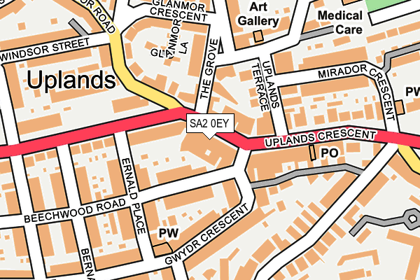 SA2 0EY map - OS OpenMap – Local (Ordnance Survey)