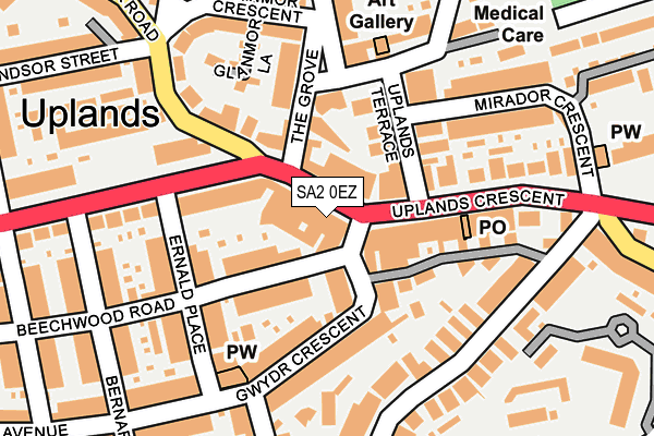 SA2 0EZ map - OS OpenMap – Local (Ordnance Survey)