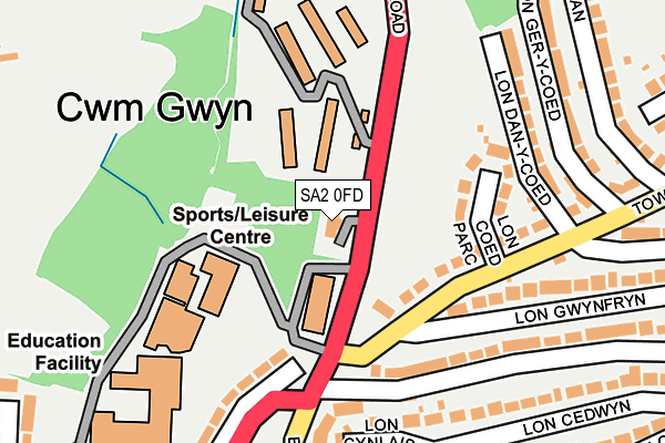 SA2 0FD map - OS OpenMap – Local (Ordnance Survey)