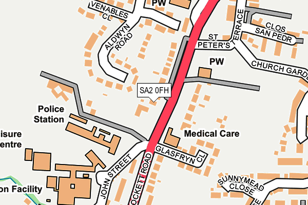 SA2 0FH map - OS OpenMap – Local (Ordnance Survey)