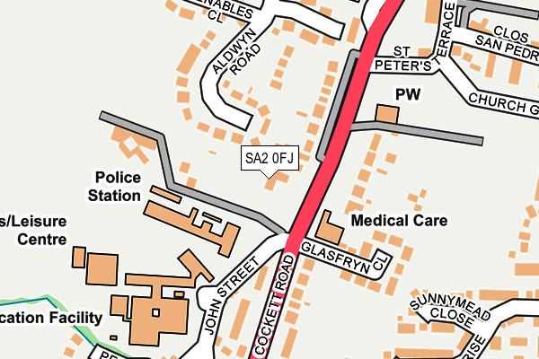 SA2 0FJ map - OS OpenMap – Local (Ordnance Survey)