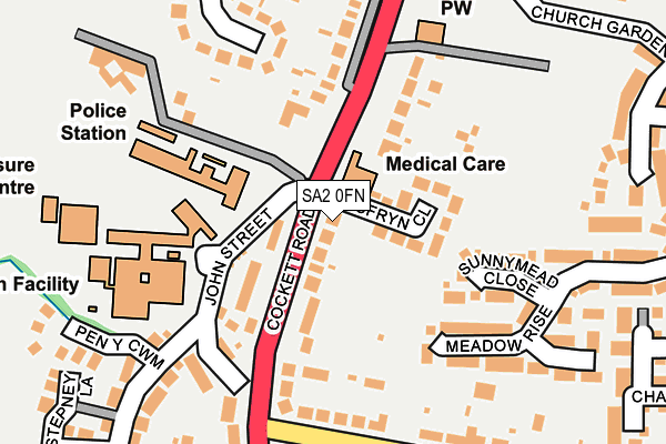SA2 0FN map - OS OpenMap – Local (Ordnance Survey)