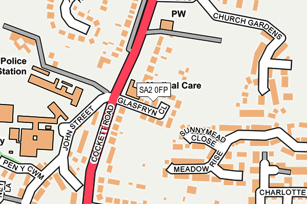 SA2 0FP map - OS OpenMap – Local (Ordnance Survey)