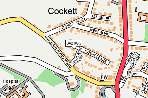 SA2 0GG map - OS OpenMap – Local (Ordnance Survey)