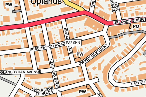 SA2 0HN map - OS OpenMap – Local (Ordnance Survey)