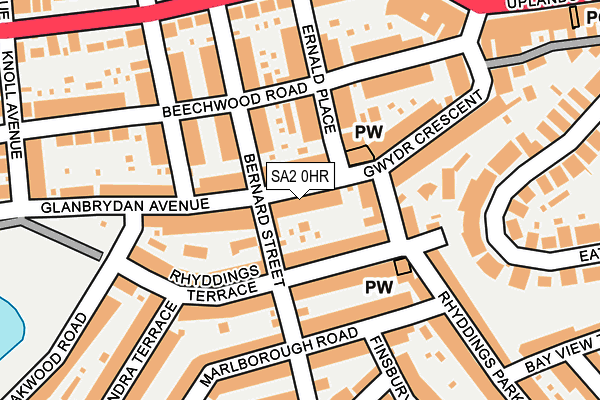 SA2 0HR map - OS OpenMap – Local (Ordnance Survey)