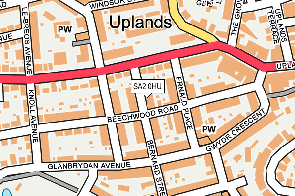 SA2 0HU map - OS OpenMap – Local (Ordnance Survey)