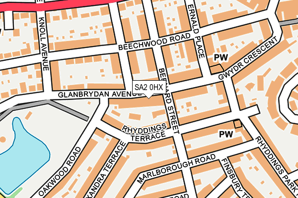 SA2 0HX map - OS OpenMap – Local (Ordnance Survey)