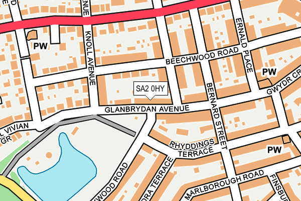 SA2 0HY map - OS OpenMap – Local (Ordnance Survey)