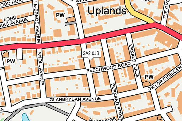 SA2 0JB map - OS OpenMap – Local (Ordnance Survey)