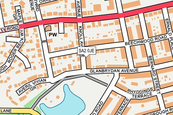 SA2 0JE map - OS OpenMap – Local (Ordnance Survey)