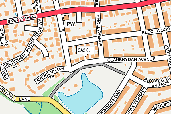 SA2 0JH map - OS OpenMap – Local (Ordnance Survey)