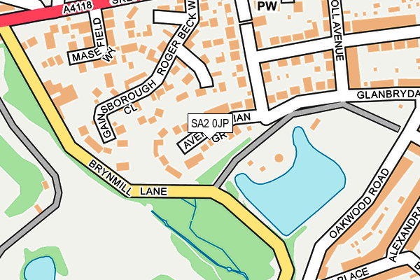 SA2 0JP map - OS OpenMap – Local (Ordnance Survey)