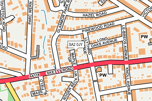 SA2 0JY map - OS OpenMap – Local (Ordnance Survey)