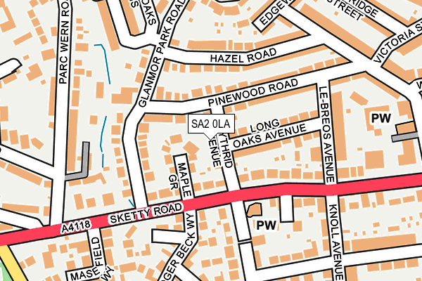 SA2 0LA map - OS OpenMap – Local (Ordnance Survey)