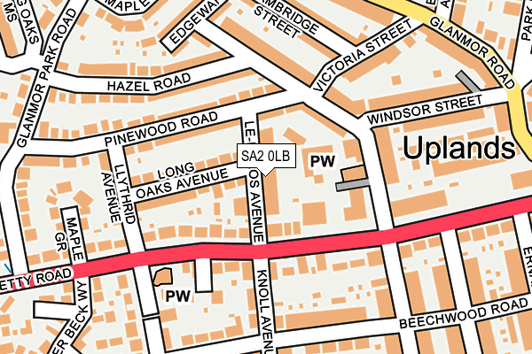 SA2 0LB map - OS OpenMap – Local (Ordnance Survey)