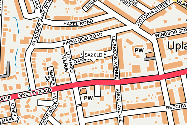 SA2 0LD map - OS OpenMap – Local (Ordnance Survey)