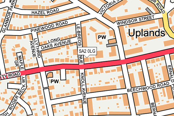 SA2 0LG map - OS OpenMap – Local (Ordnance Survey)