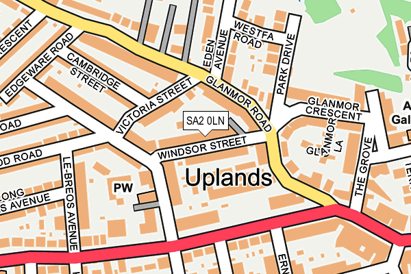 SA2 0LN map - OS OpenMap – Local (Ordnance Survey)