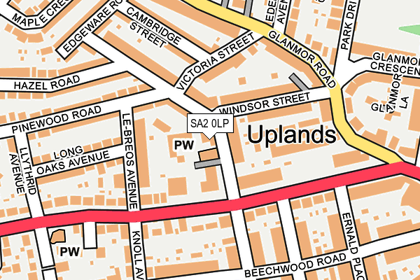 SA2 0LP map - OS OpenMap – Local (Ordnance Survey)
