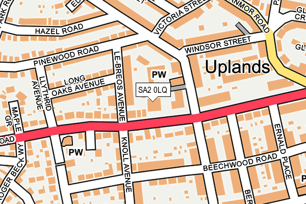 SA2 0LQ map - OS OpenMap – Local (Ordnance Survey)