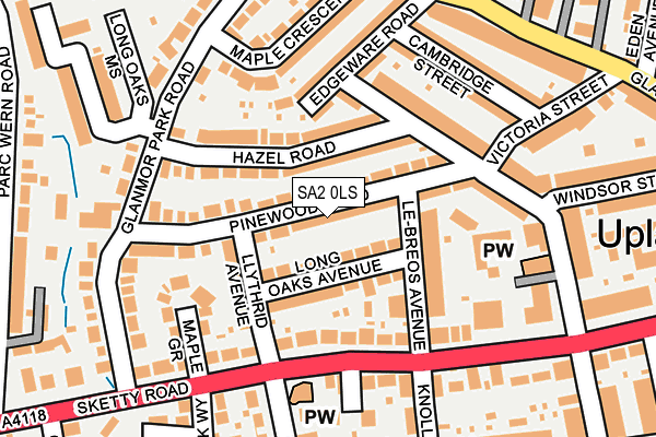 SA2 0LS map - OS OpenMap – Local (Ordnance Survey)