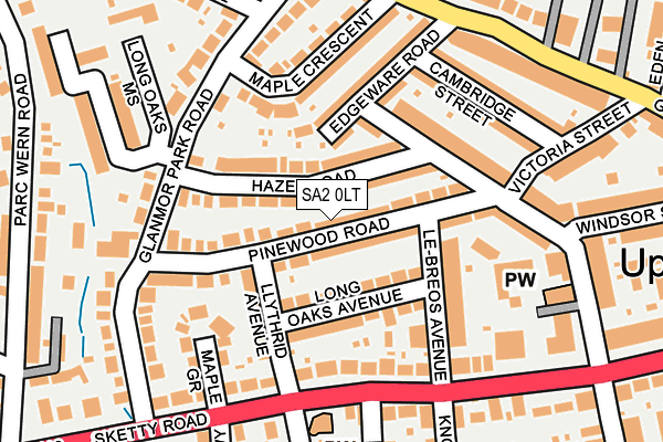 SA2 0LT map - OS OpenMap – Local (Ordnance Survey)
