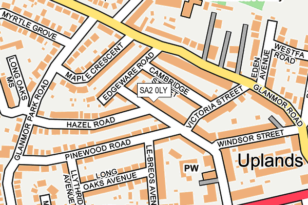 SA2 0LY map - OS OpenMap – Local (Ordnance Survey)