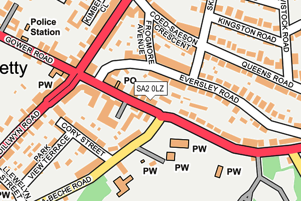 SA2 0LZ map - OS OpenMap – Local (Ordnance Survey)