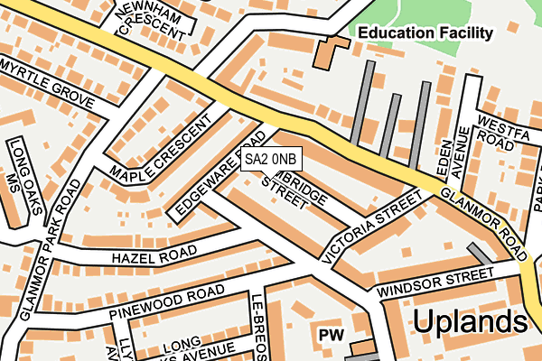SA2 0NB map - OS OpenMap – Local (Ordnance Survey)