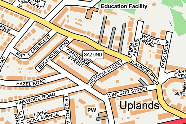 SA2 0ND map - OS OpenMap – Local (Ordnance Survey)
