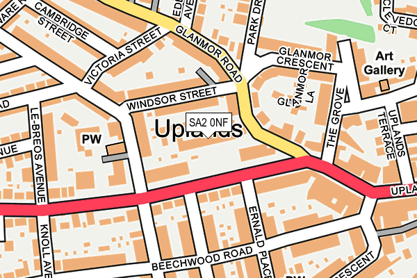 SA2 0NF map - OS OpenMap – Local (Ordnance Survey)
