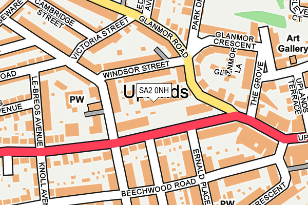 SA2 0NH map - OS OpenMap – Local (Ordnance Survey)