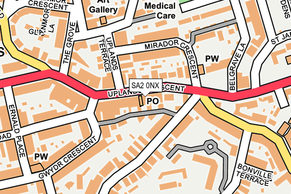 SA2 0NX map - OS OpenMap – Local (Ordnance Survey)
