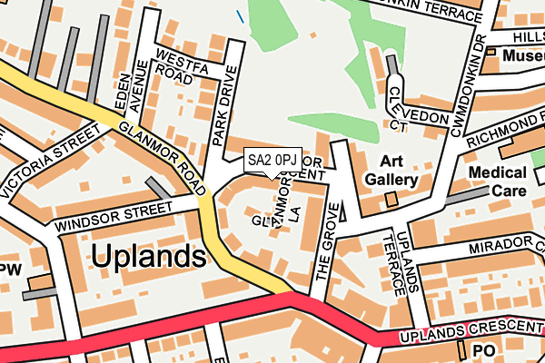 SA2 0PJ map - OS OpenMap – Local (Ordnance Survey)