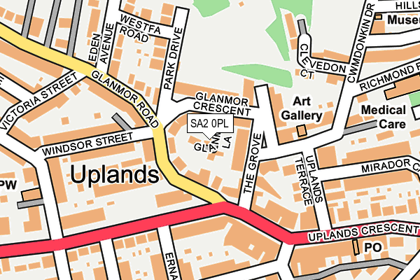 SA2 0PL map - OS OpenMap – Local (Ordnance Survey)