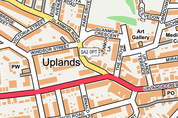 SA2 0PT map - OS OpenMap – Local (Ordnance Survey)