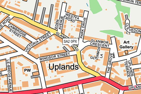 SA2 0PX map - OS OpenMap – Local (Ordnance Survey)