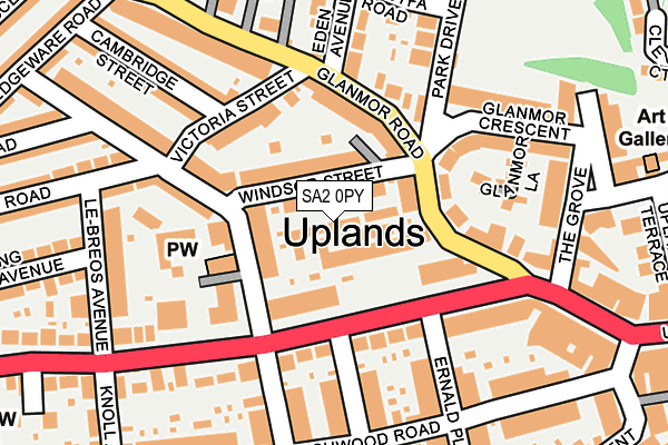 SA2 0PY map - OS OpenMap – Local (Ordnance Survey)