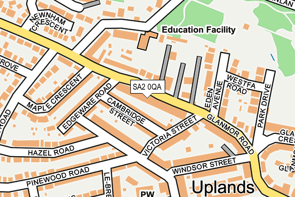 SA2 0QA map - OS OpenMap – Local (Ordnance Survey)
