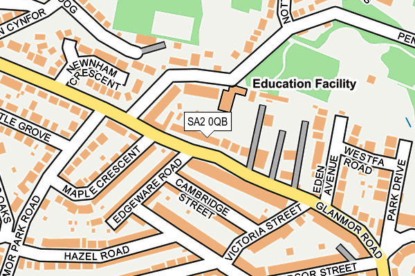 SA2 0QB map - OS OpenMap – Local (Ordnance Survey)