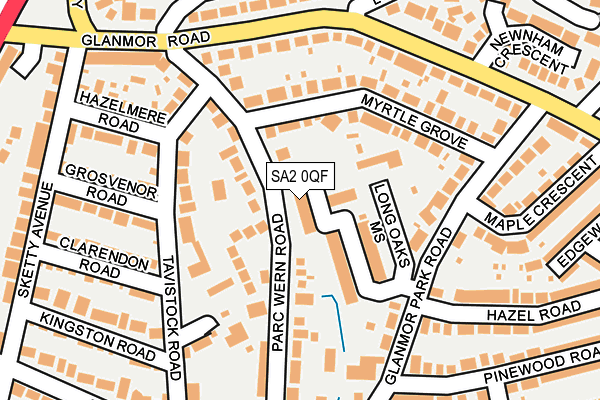 SA2 0QF map - OS OpenMap – Local (Ordnance Survey)
