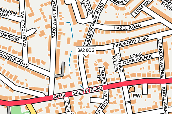 SA2 0QG map - OS OpenMap – Local (Ordnance Survey)