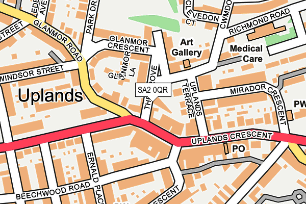SA2 0QR map - OS OpenMap – Local (Ordnance Survey)