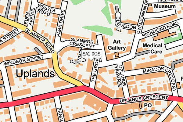 SA2 0QS map - OS OpenMap – Local (Ordnance Survey)