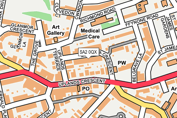 SA2 0QX map - OS OpenMap – Local (Ordnance Survey)