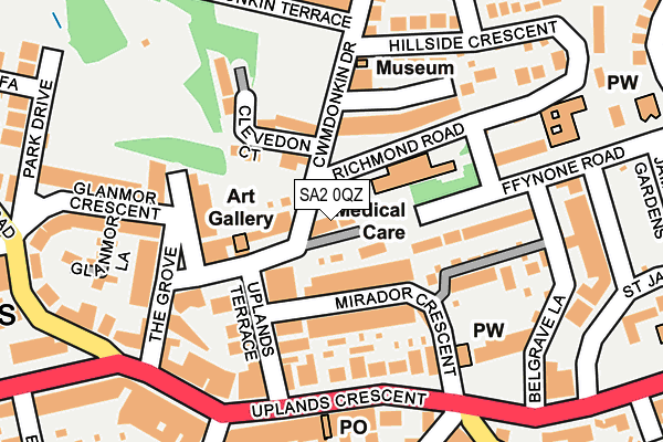 SA2 0QZ map - OS OpenMap – Local (Ordnance Survey)