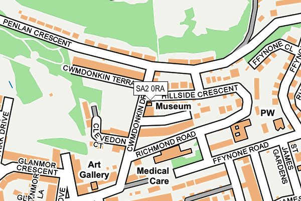 SA2 0RA map - OS OpenMap – Local (Ordnance Survey)