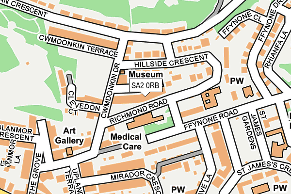 SA2 0RB map - OS OpenMap – Local (Ordnance Survey)