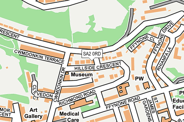 SA2 0RD map - OS OpenMap – Local (Ordnance Survey)